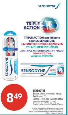 Pharmaprix SENSODYNE Manual Toothbrushes (2), or PRO-EMAIL Toothpaste (75 mL) offer