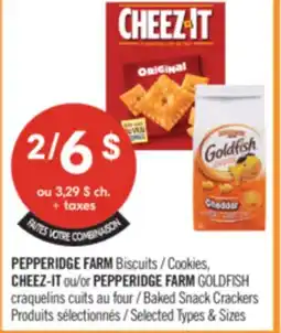 Pharmaprix PEPPERIDGE FARM Cookies, CHEEZ-IT or PEPPERIDGE FARM GOLDFISH Baked Snack Crackers offer
