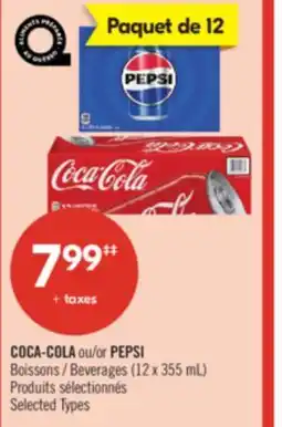 Pharmaprix COCA-COLA or PEPSI Beverages offer