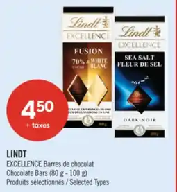 Pharmaprix LINDT EXCELLENCE Chocolate Bars offer