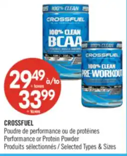 Pharmaprix CROSSFUEL Performance or Protein Powder offer