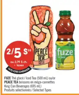 Pharmaprix FUZE Iced Tea (500 mL) or PEACE TEA King Can Beverages (695 mL) offer