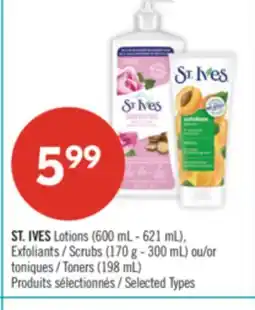 Pharmaprix ST. IVESLotions (600 mL - 621 mL), Scrubs (170 g - 300 mL) or Toners (198 mL) offer