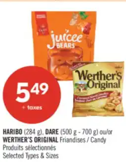 Pharmaprix HARIBO (284 g), DARE (500 g - 700 g) or WERTHER'S ORIGINAL Candy offer