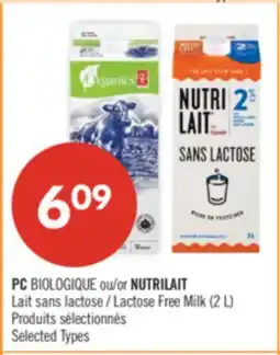 Pharmaprix PC BIOLOGIQUE Lactose Free Milk (2 L) offer