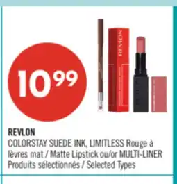 Pharmaprix REVLON COLORSTAY SUEDE INK, LIMITLESS, Matte lipstick or MULTI-LINER offer
