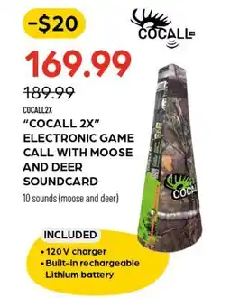 Pronature COCALL2X ELECTRONIC GAME CALL WITH MOOSE AND DEER SOUNDCARD offer