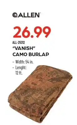 Pronature ALLEN VANISH САМО BURLAP offer