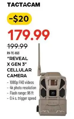 Pronature TACTACAM REVEAL x GEN 3 CELLULAR CAMERA offer