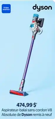 Walmart Aspirateur-balai sans cordon V8 Absolute de Dyson remis a neuf offer