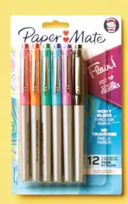 Walmart Paq. de 12 stylos— feutres Flair! de Paper Mate offer
