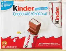 Walmart paq. de 6 barres chocolat 126 g de Kinder offer