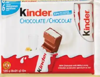 Walmart paq. de 6 barres chocolat 126 g de Kinder offer
