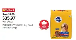 Walmart PEDIGREE VITALITY+ Dry Food For Adult Dogs offer