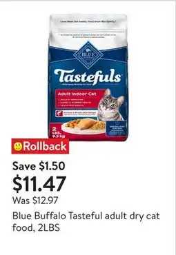 Walmart Blue Buffalo Tasteful adult dry cat food, 2LBS offer
