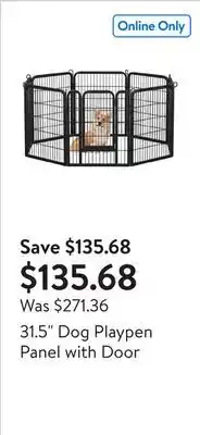Walmart 31.5 Dog Playpen Panel with Door offer