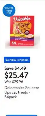 Walmart Delectables Squeeze Ups cat treats - 54pack offer