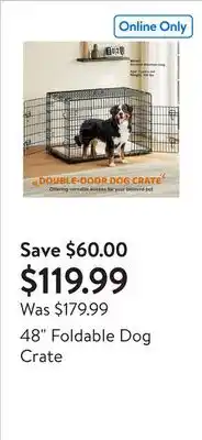Walmart 48 Foldable Dog Crate offer