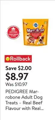 Walmart PEDIGREE Marrobone Adult Dog Treats – Real Beef Flavour with Real Bone Marrow - Vitamin Enriched offer