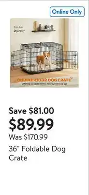 Walmart 36 Foldable Dog Crate offer