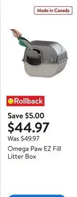 Walmart Omega Paw EZ Fill Litter Box offer