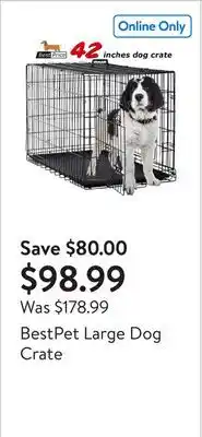 Walmart BestPet Large Dog Crate offer