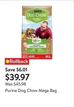 Walmart Purina Dog Chow Mega Bag offer