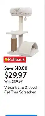 Walmart Vibrant Life 3-Level Cat Tree Scratcher offer