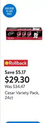 Walmart Cesar Variety Pack, 24ct offer