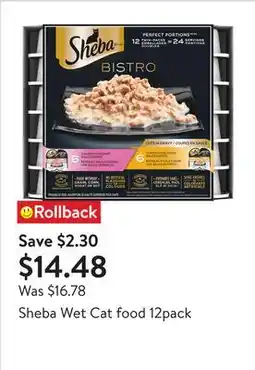 Walmart Sheba Wet Cat food 12pack offer