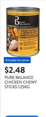 Walmart PURE BALANCE CHICKEN CHEWY STICKS 1.25KG offer