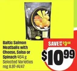 FreshCo Baltic salmon meatballs with cheese, salsa or spinach offer