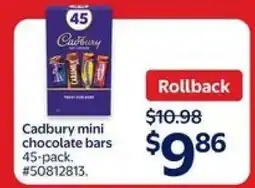 Walmart Cadbury mini chocolate bars 45-pack offer