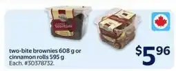 Walmart two-bite Brownies or Cinnamon Rolls offer
