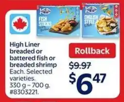 Walmart High Liner Breaded or Battered Fish or Breaded Shrimp offer
