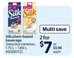 Walmart Silk Plant-Based Beverage offer