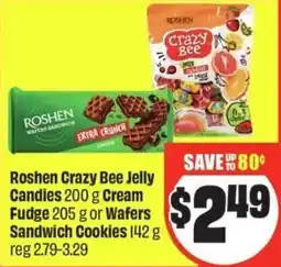 FreshCo Roshen crazy bee jelly candies cream fudge or wafers sandwich cookies offer