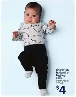 Walmart Infants' rib bodysuit or leggings offer