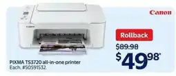 Walmart PIXMA TS3720 All-in-One Printer offer
