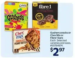 Walmart Gushers snacks or Chex Mix or Fibre 1 bars offer
