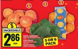 Food Basics Navel Oranges, Avocados, Grapefruit offer