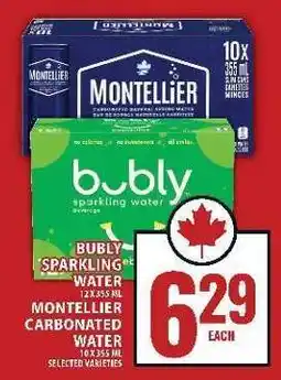 Food Basics Bubly Sparkling Water & Montellier Carbonated Water offer