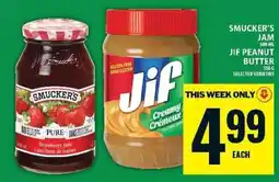 Food Basics Smucker's Jam / Jif Peanut Butter offer