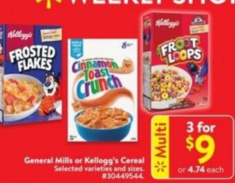 Walmart General mills or kellogg's cereal offer