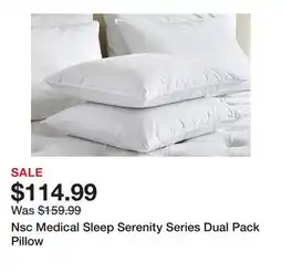 TSC Stores Nsc Medical Sleep Serenity Series Dual Pack Pillow offer