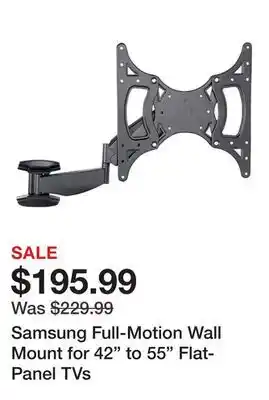 TSC Stores Samsung Full-Motion Wall Mount for 42 to 55 Flat-Panel TVs offer