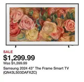 TSC Stores Samsung 2024 43 The Frame Smart TV (QN43LS03DAFXZC) offer