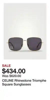 Holt Renfrew CELINE Rhinestone Triomphe Square Sunglasses offer