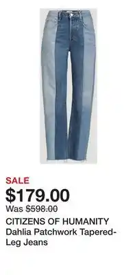 Holt Renfrew CITIZENS OF HUMANITY Dahlia Patchwork Tapered-Leg Jeans offer