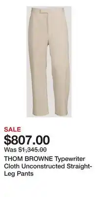 Holt Renfrew THOM BROWNE Typewriter Cloth Unconstructed Straight-Leg Pants offer